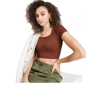 Wild Fable Brown Crop Top